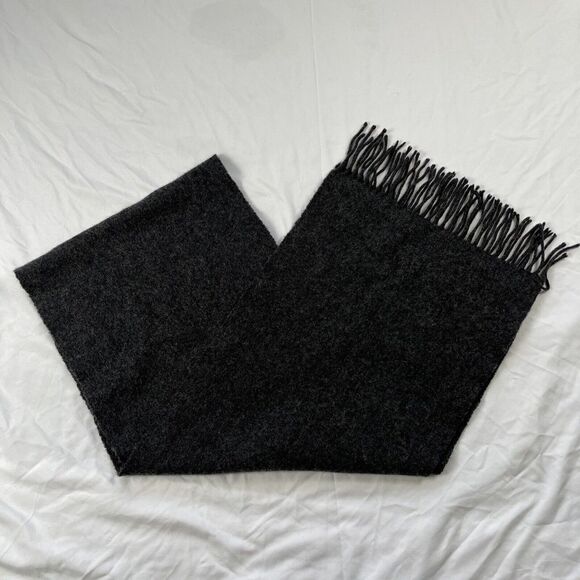Fishers Finery 100%‎ Cashmere Charcoal Gray Scarf 12X67 - Picture 1 of 5